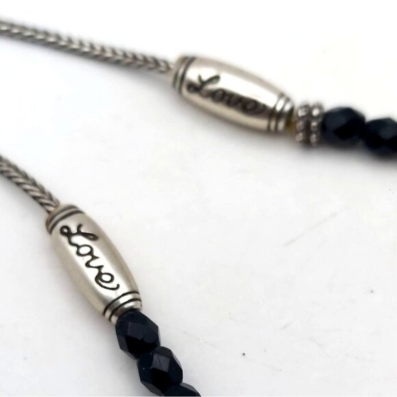 Brighton Dream Heart Silver Plated Black Faceted Beaded Love Adjustable Necklace - Picture 6 of 8
